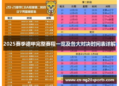 2025赛季德甲完整赛程一览及各大对决时间表详解
