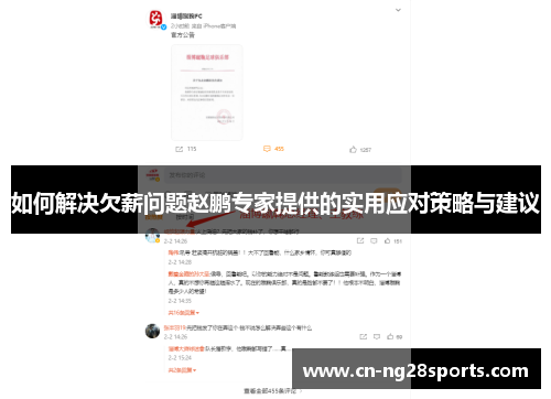 如何解决欠薪问题赵鹏专家提供的实用应对策略与建议